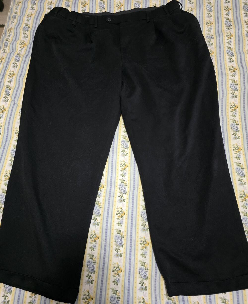 George mens black dress pants 48x30 Pleated